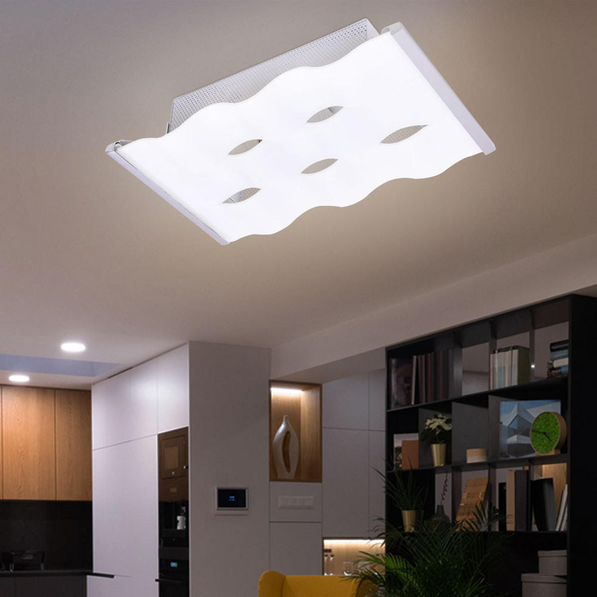 DECKENLEUCHTE Metall Weiß Opalglas - Weiß, Glas (30/30/18cm) - Globo Lighting