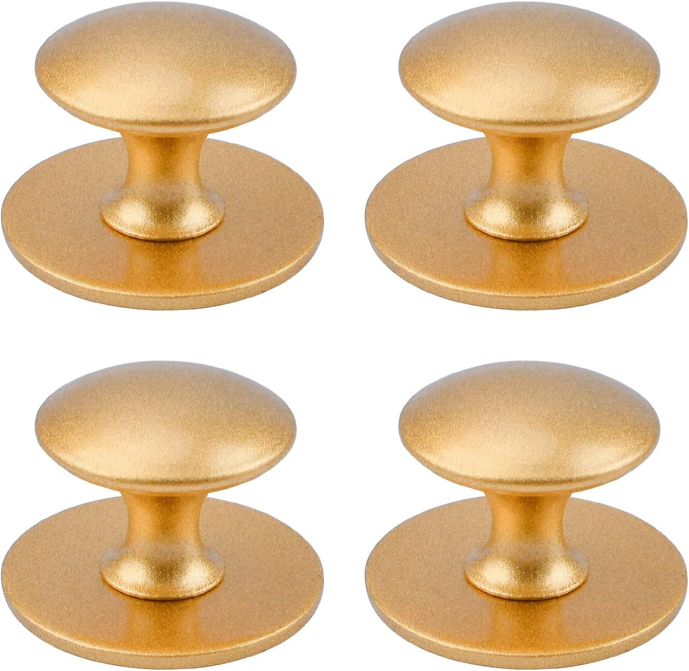 SCHRANKKNOPF Gold Matt 4er-Set Klebegriffe Edelstahl - Goldfarben, Metall (0.35/2.5/0.35cm)