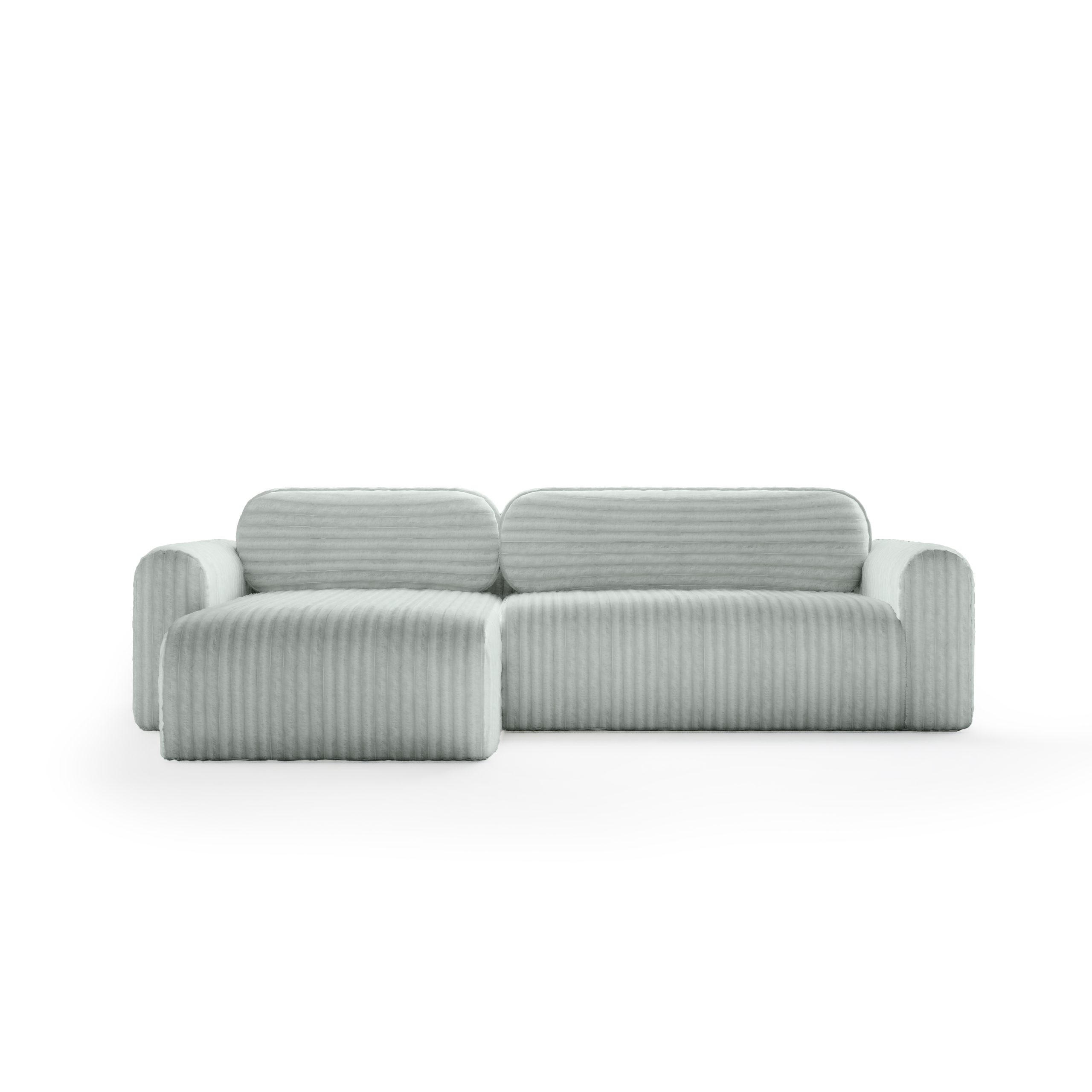 Thumbnail - Fedve Ecksofa, Hellgrün, Textil, L-Form, 286x100 cm, Wohnzimmer, Sofas & Couches, Wohnlandschaften, Ecksofas