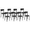 GARTENSTÜHLE 8er-Set Kunststoff schwarz Vieste - Schwarz, Kunststoff (42/80/40cm) - Beliani