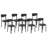 GARTENSTÜHLE 8er-Set Kunststoff schwarz Vieste - Schwarz, Kunststoff (42/80/40cm) - Beliani
