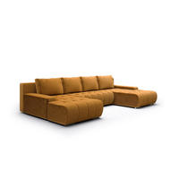 WOHNLANDSCHAFT Vogar In Poso - Dunkelgelb, Holzwerkstoff/Textil (350/85/185cm) - Fun Möbel