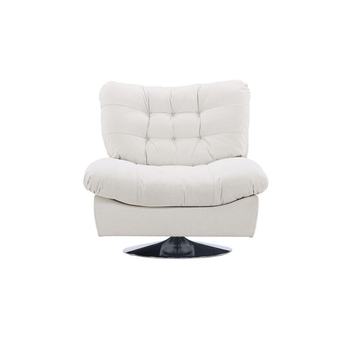 SESSEL, Florens, Offwhite, Metall / Polyester, 105 x 104 x 108 cm - Creme, Textil/Metall (105/108/104cm) - ebuy24