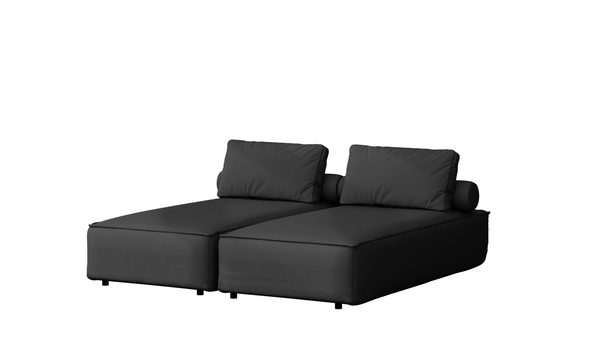 GARTENCHAISELONGUE Doppelter MALIBU Schwarz - Schwarz, Holz (180/73/194cm) - Kaiser Möbel