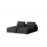 GARTENCHAISELONGUE Doppelter MALIBU Schwarz - Schwarz, Holz (180/73/194cm) - Kaiser Möbel
