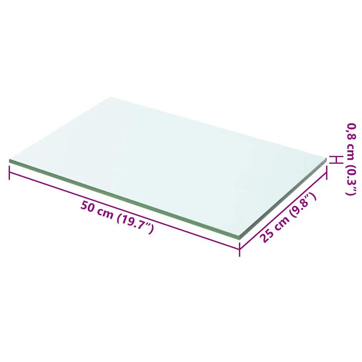 WANDBOARD 50/25/0,8 cm aus Glas Transparent - Transparent, Glas (50/0.8/25cm) - vidaXL