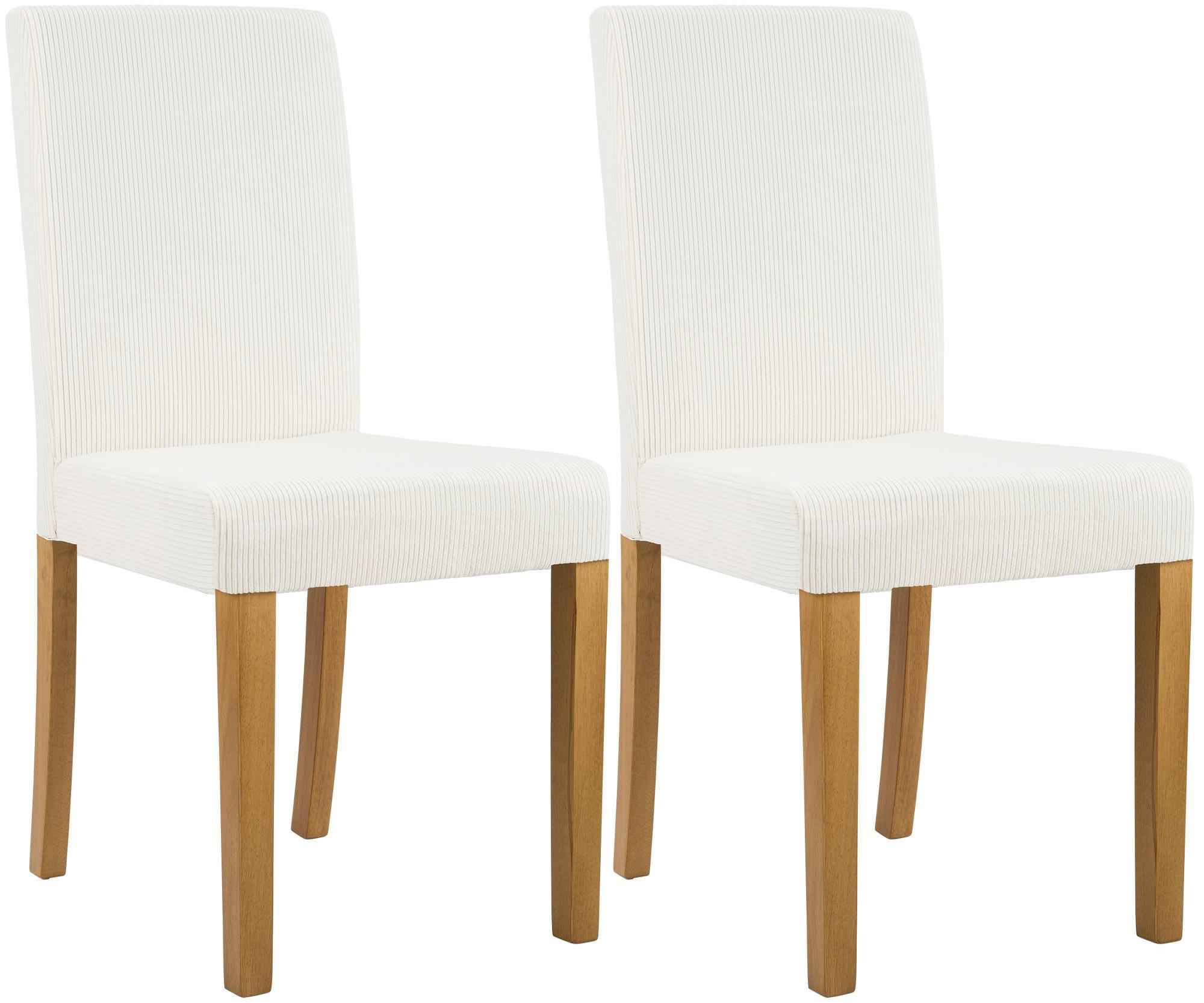 ESSZIMMERSTUHL 2er Set Cord Creme - Creme/Naturfarben, Holz/Textil (41/91/47cm) - CLP