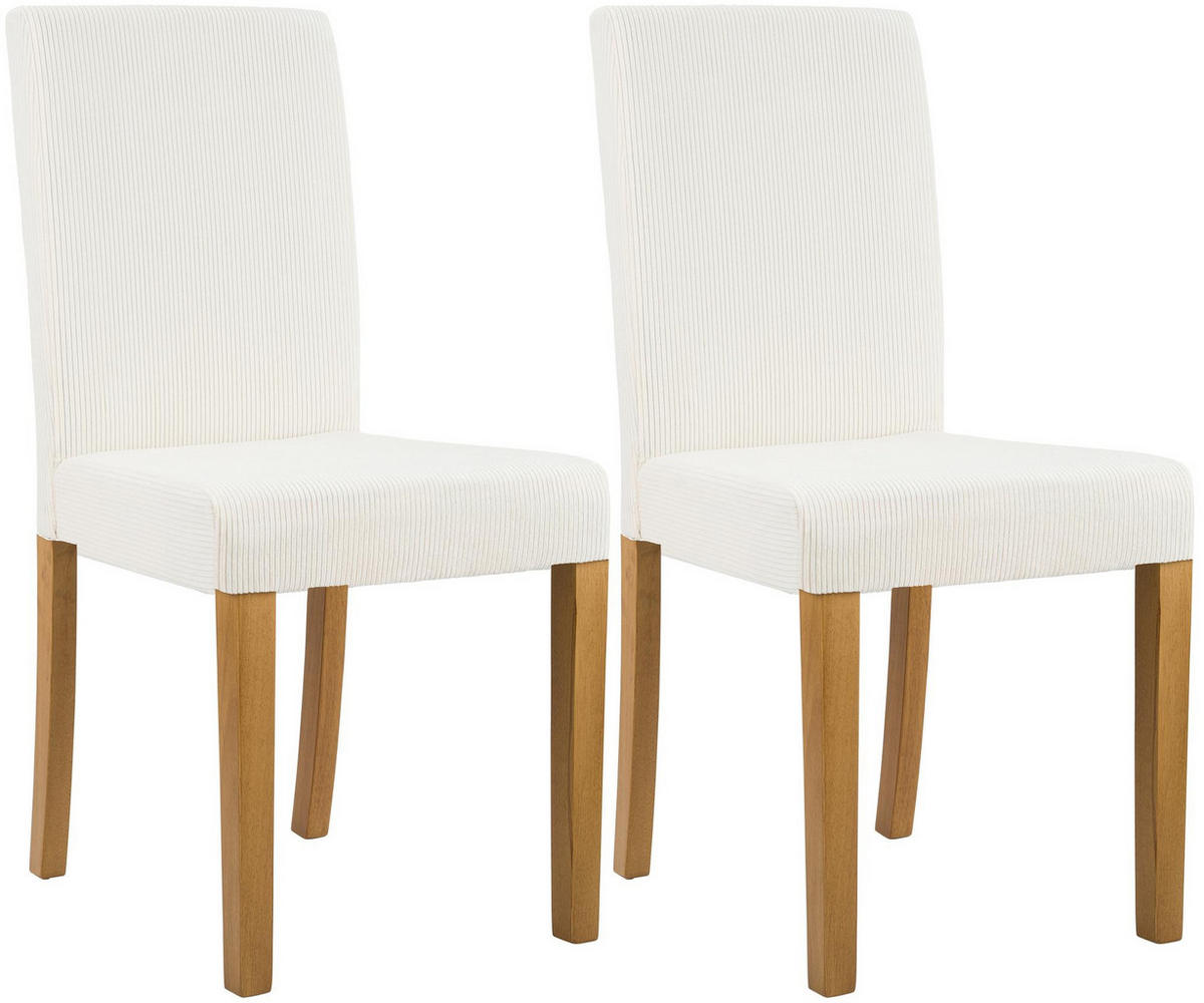 ESSZIMMERSTUHL 2er Set Cord Creme - Creme/Naturfarben, Holz/Textil (41/91/47cm) - CLP