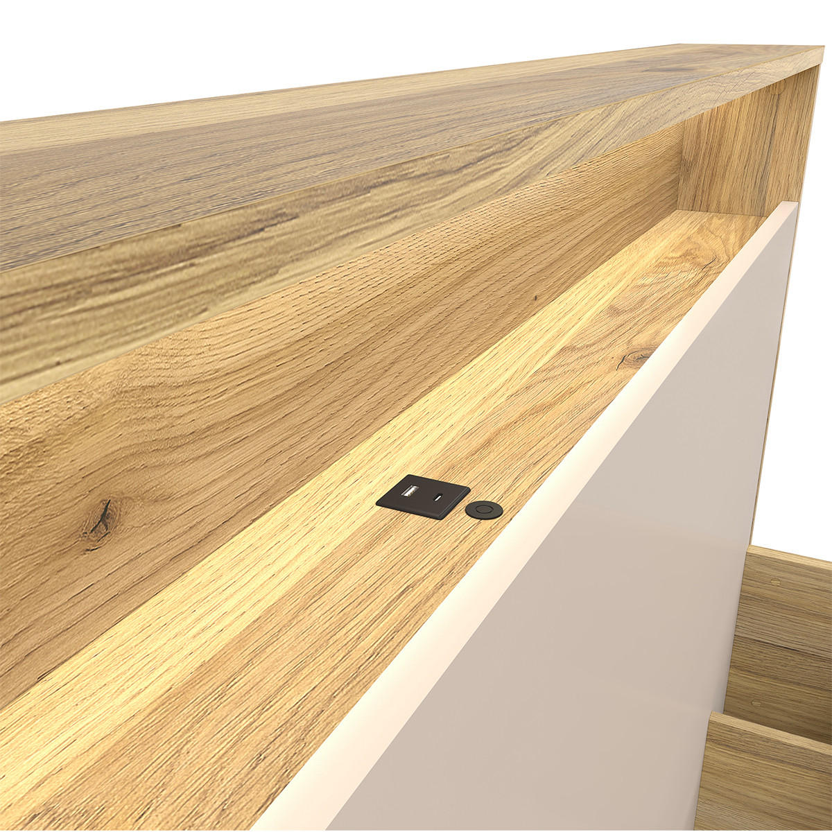 BOXBETT 160/200 Donna Kaschmir - Beige, Holzwerkstoff (160/200cm) - Petits-meubles