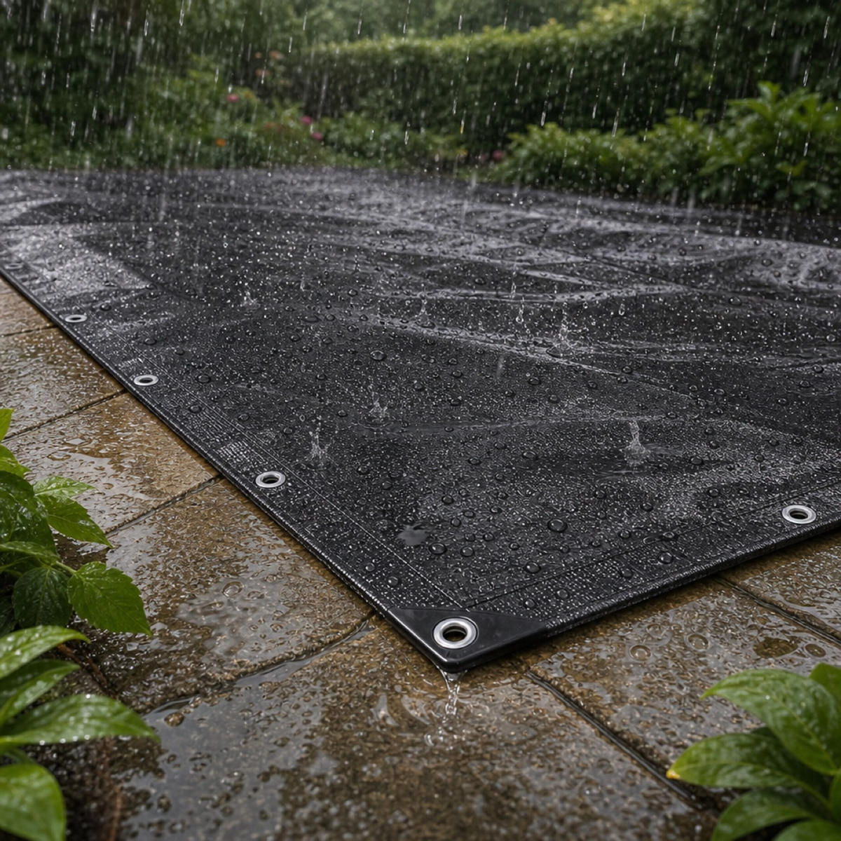 ABDECKPLANE Schwarz wasserdicht 200 g/m² 4x5 m - Schwarz, Kunststoff (500/400/0.1cm) - Relaxdays