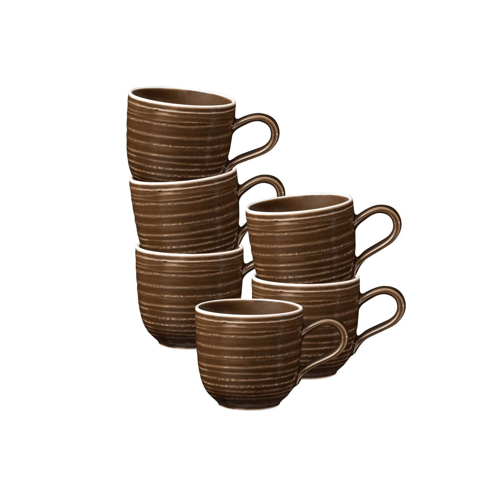ESPRESSOTASSEN Terra Erdbraun 0,09 l 6er Set - Braun, Keramik (0.09L) - Seltmann Weiden