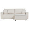3-SITZER-ECKSOFA beige rechtsseitig mit Schlaffunktion Stauraum Karila - Beige, Textil (250/150cm) - Beliani