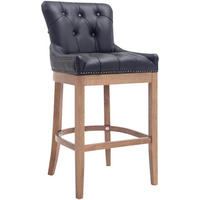 BARHOCKER Lakewood Echtleder 109x55x57 cm schwarz - Schwarz, Leder (55/109/57cm) - furnicato