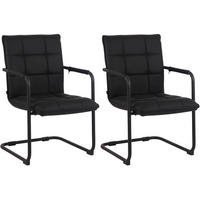 SCHWINGSTUHL 2er Set Echtleder schwarz - Schwarz, Leder/Metall (57/89/64cm) - CLP