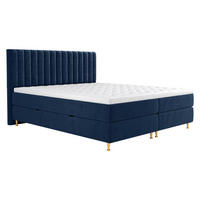 BOXBETT Elegance - Blau/Goldfarben, Holz/Textil (160/200cm) - MIRJAN24