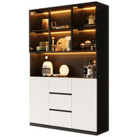 VITRINE 120/40/200 cm aus MDF mit LED-Beleuchtung Schwarz - Schwarz, Holzwerkstoff (120/200/40cm) - Modenvie