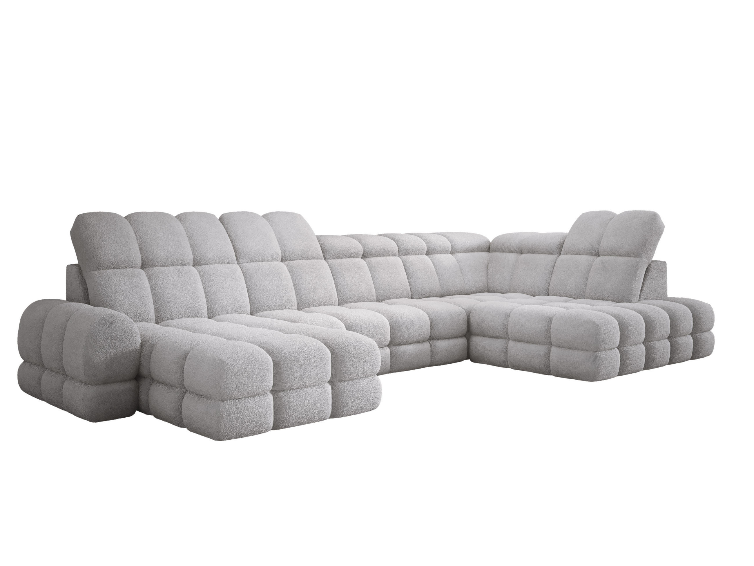 ECKSOFA TOLLO Anthology-stoff U-form 400x217x105 cm grau - Silbereichenfarben, Holz/Textil (217/400cm) - DomoHome