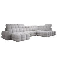 ECKSOFA TOLLO Anthology-stoff U-form 400x217x105 cm grau - Silbereichenfarben, Holz/Textil (217/400cm) - DomoHome
