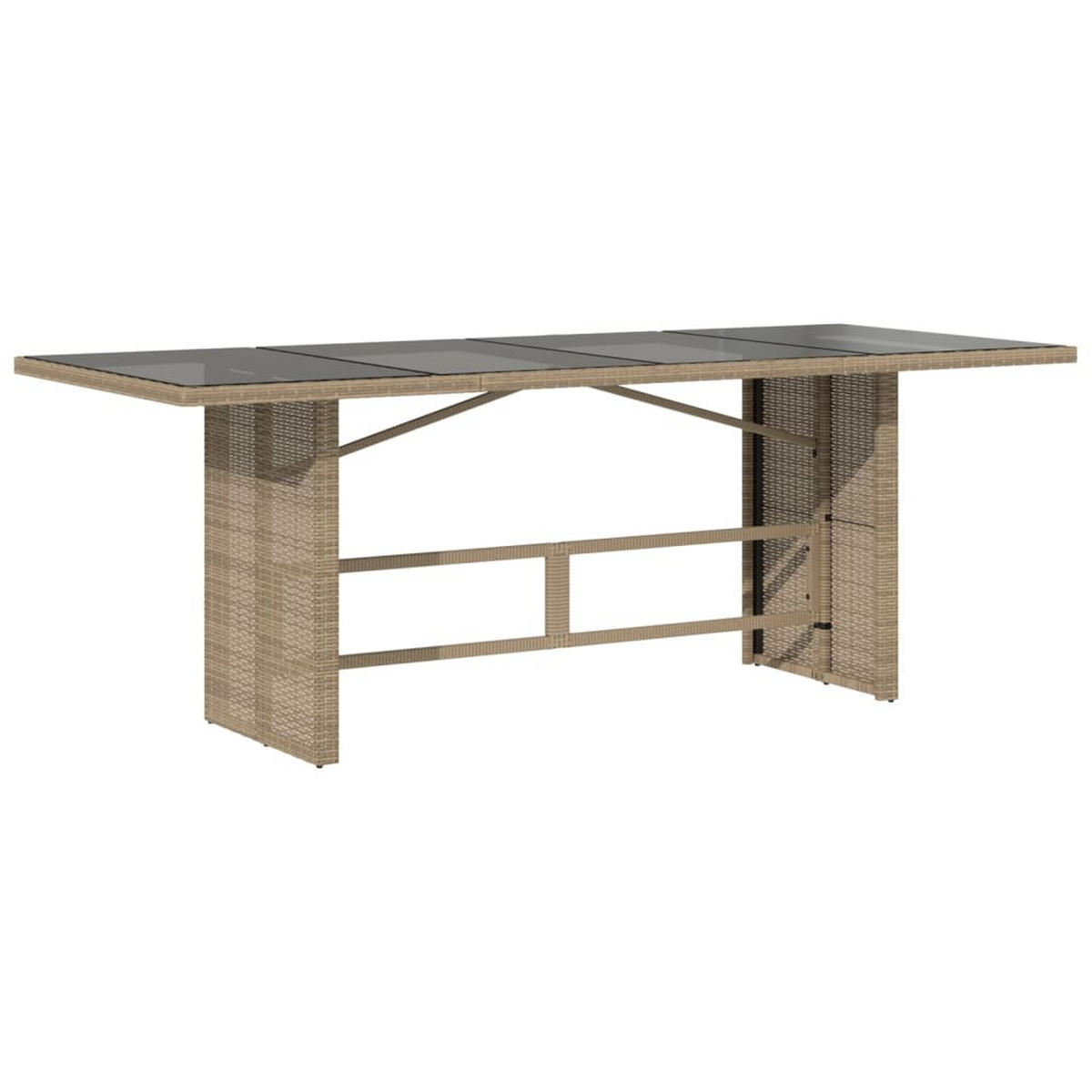 GARTEN-ESSGRUPPE 9Er Set Mit Kissen Beige Poly Rattan - Beige, Kunststoff - vidaXL