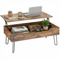 COUCHTISCH Braun höhenverstellbar 95/50/40 cm - Wildeiche, Metall (50/95/40cm) - PANGIVO