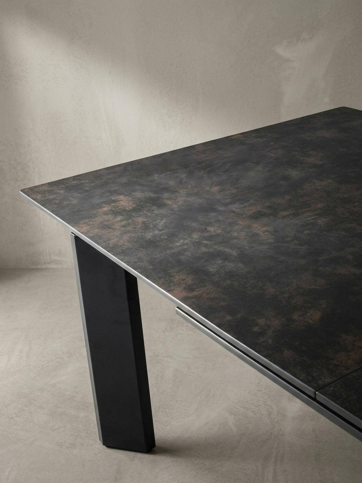 ESSTISCH Ausziehbar Keramik Glas Marmoroptik 180-240 MALTA, Schwarz 180x95x77 cm - Schwarz, Glas/Metall (95/180/77cm) - KADIMA DESIGN