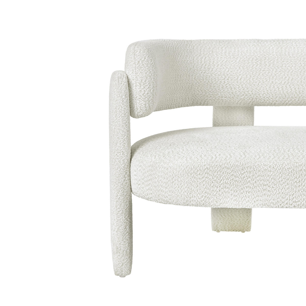 POHOVKA 2-místná Žinylková látka Krémově bílá Burea - krémová, textil (148/75/67cm) - Beliani
