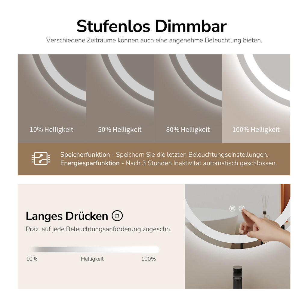 Thumbnail - Emke Badspiegel, Transparent, Glas, Oval, 90x50x3 cm, Badezimmer, Badezimmerspiegel, Badspiegel