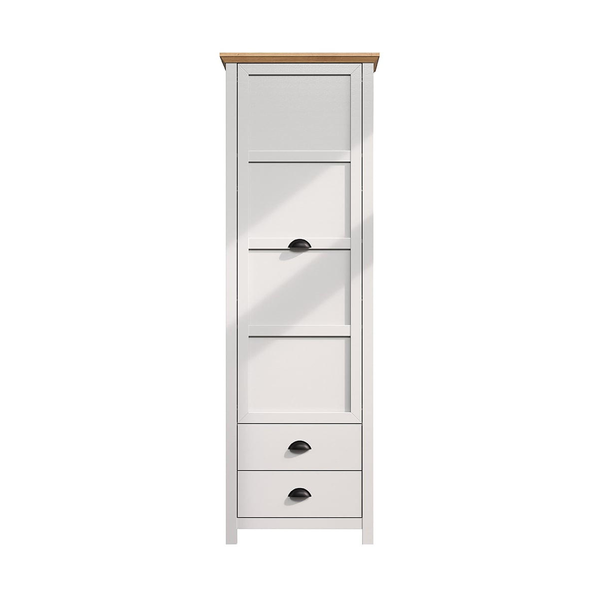 Garderobenschrank 1 Tür und 2 Schubladen B65 cm – LANDSIDE - Grau, Holzwerkstoff (65/201/41cm) - ebuy24