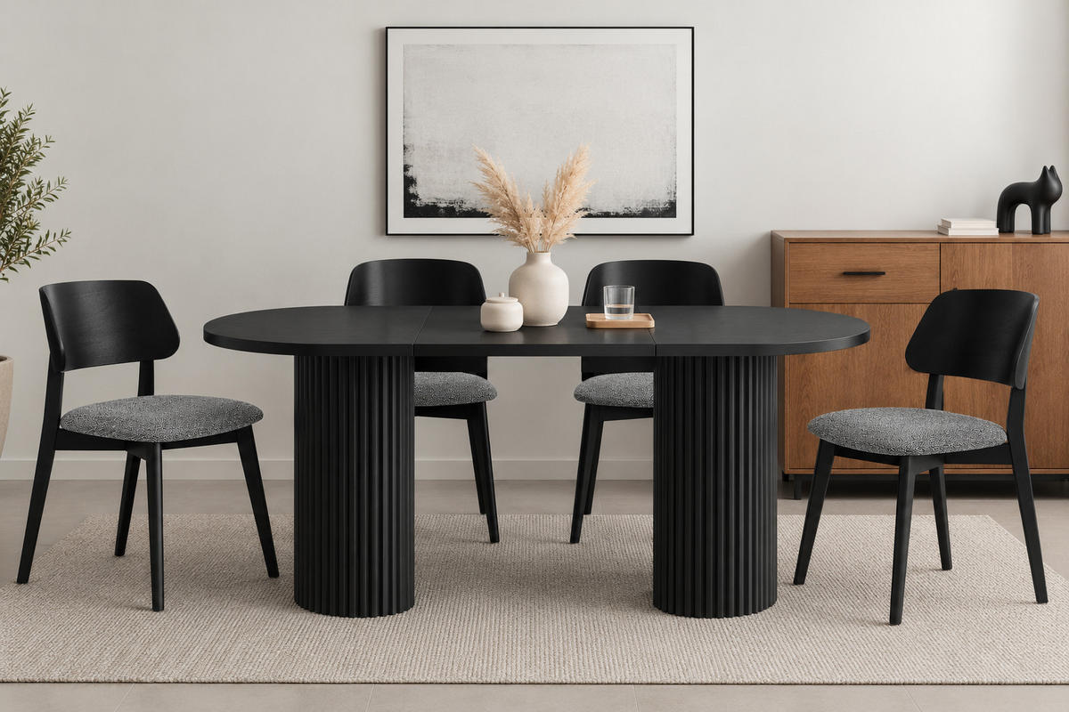 STUHL Korinn 80 x 46 x 43 cm, grau, schwarz - Schwarz/Grau, Metall (46/85/43cm) - Margaret Hadas24