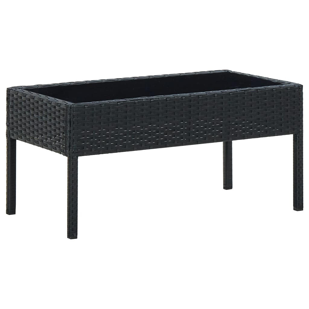 GARTENTISCH Schwarz 75/40/37 Cm Poly Rattan - Schwarz, Kunststoff (75/40/37cm) - vidaXL