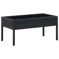 GARTENTISCH Schwarz 75/40/37 Cm Poly Rattan - Schwarz, Kunststoff (75/40/37cm) - vidaXL