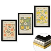 WANDBILDER 3er-Set - 20x30 cm Schwarzer Rahmen - Retro-Poster mit Fruchtmustern - Schwarz, Kunststoff (20/30cm) - ArtPrintCave