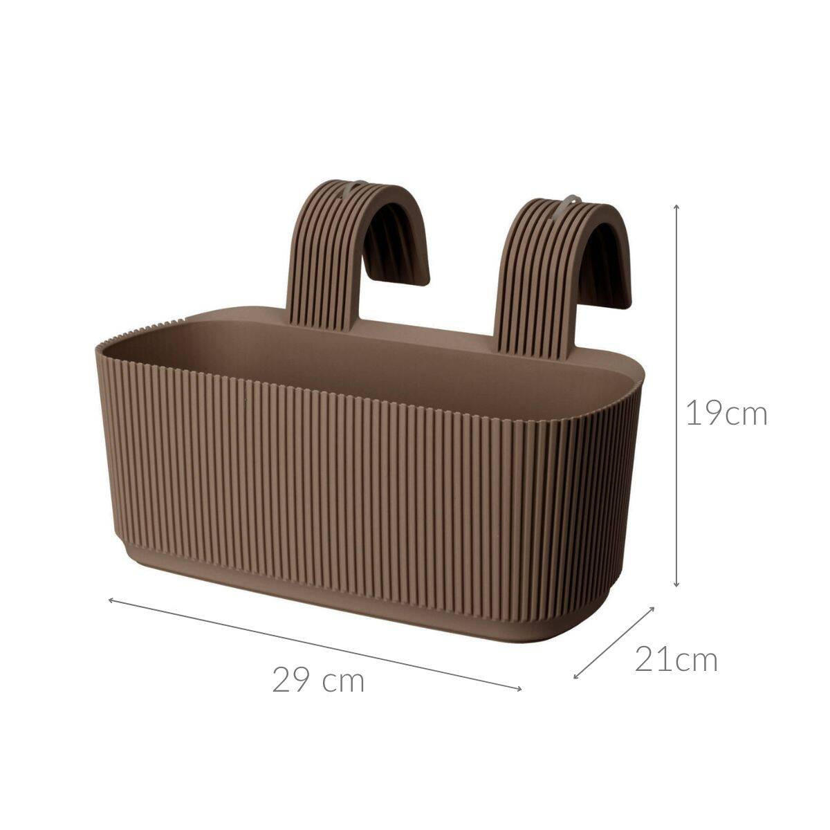 BLUMENTOPF 21/29 cm - Braun, Kunststoff (19cm)