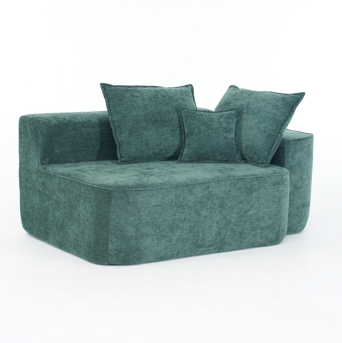 DVOUMÍSTNÁ pohovka 105 cm zelená z chenillu bez montáže se postranními kapsami - zelená barva, textil (95/65/150cm) - OKWISH