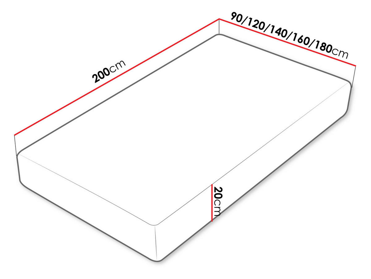 SCHAUMSTOFFMATRATZE Culture Latex 20 cm - H3 - Weiß, Textil (120/200cm) - MIRJAN24