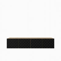 LOWBOARD ROVA 200/41/40 cm, Hängender TV-Schrank Eiche Artisan - Schwarz/Eiche Artisan, Holzwerkstoff (200/41/40cm) - MASSENO