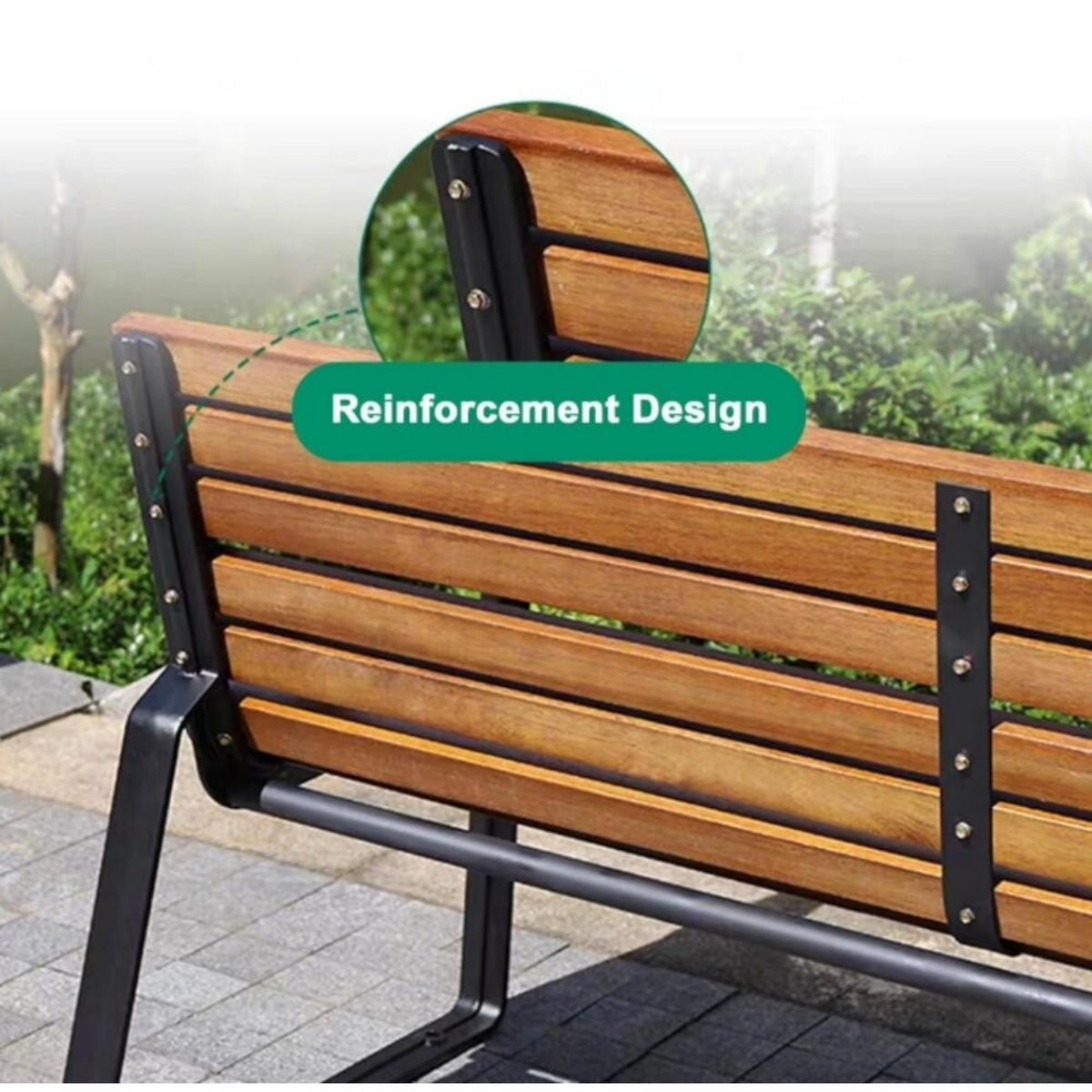 GARTENSTUHL – Massivholz und Aluminium - Schwarz, Holz (67/82/145cm)