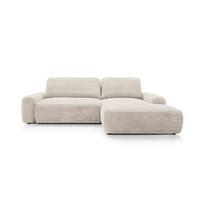 ECKSOFA Cordina Creme, mit Schlaffunktion und Bettzeugbehälter, rechte seite - Creme, Holzwerkstoff (264/162cm) - Bettso