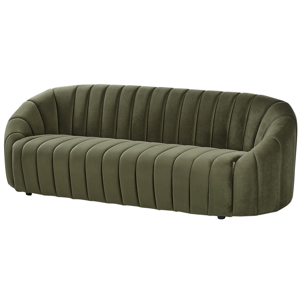 3-SITZER-SOFA Samtstoff dunkelgrün Malung - Grün, Textil (200/68/79cm) - Beliani