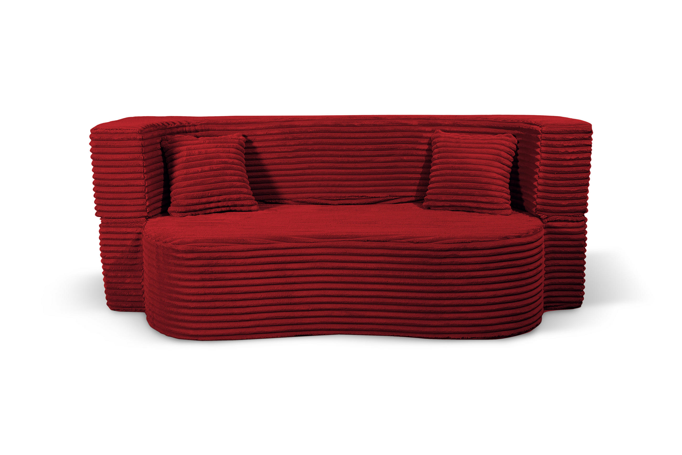 SCHLAFSOFA MYFOAM, Sofa mit Schlaffunktion, Farbe: Rot, Cordstoff - Rot, Textil (200/80/72cm) - Storez24