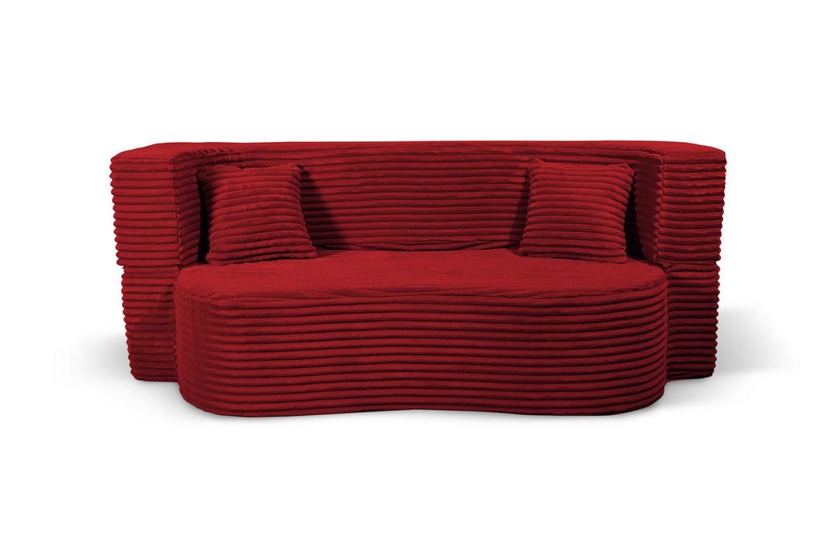 SCHLAFSOFA MYFOAM, Sofa mit Schlaffunktion, Farbe: Rot, Cordstoff - Rot, Textil (200/80/72cm) - Storez24