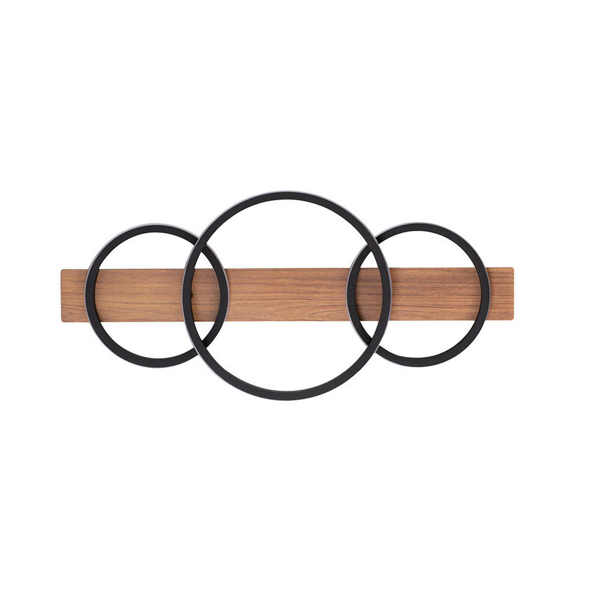 LED DECKENLEUCHTE Metall Schwarz Holzoptik - Schwarz, Kunststoff/Metall (30/68/8cm)