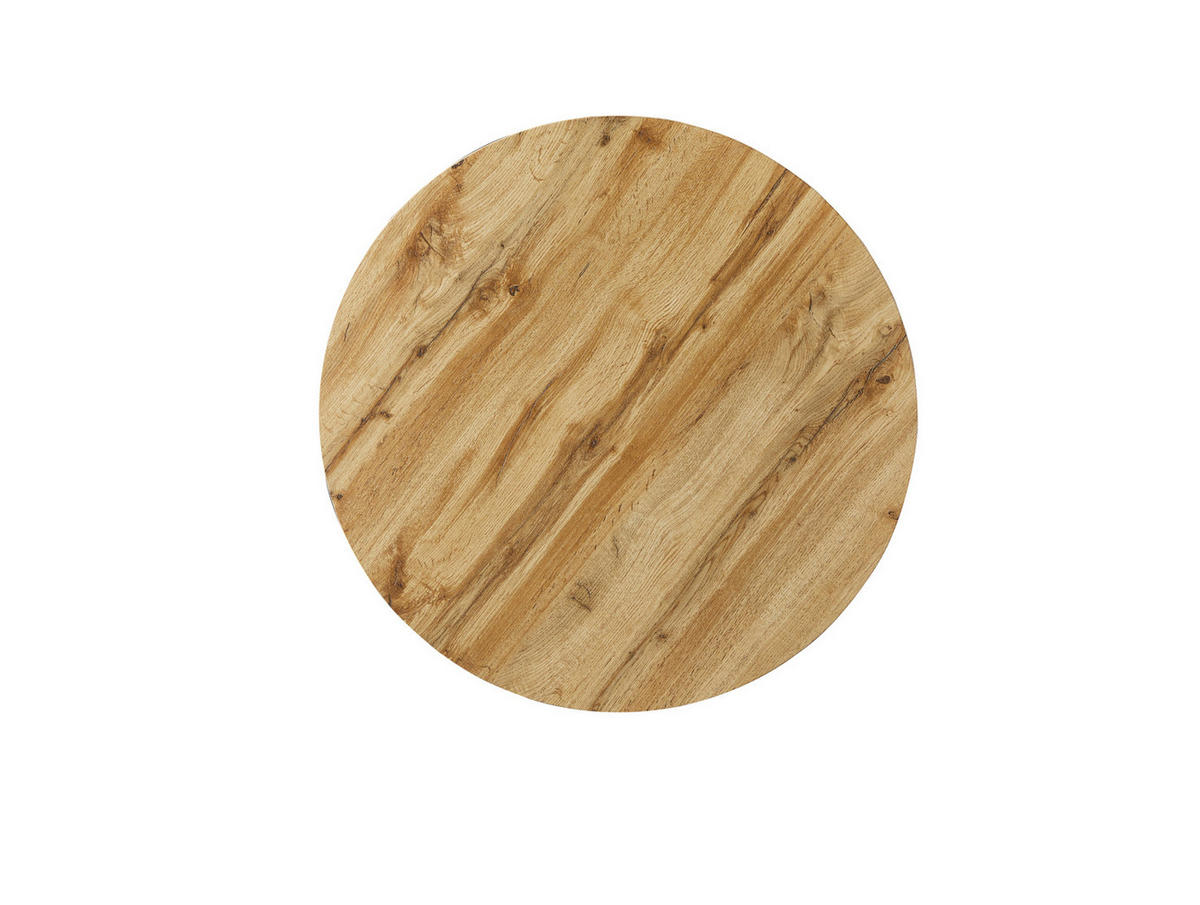 COUCHTISCH rund Set Echtholz Eiche Artisan Schwarz 80x45/60x40 cm - Eichefarben/Schwarz, Holzwerkstoff (80/80/45cm) - designimpex