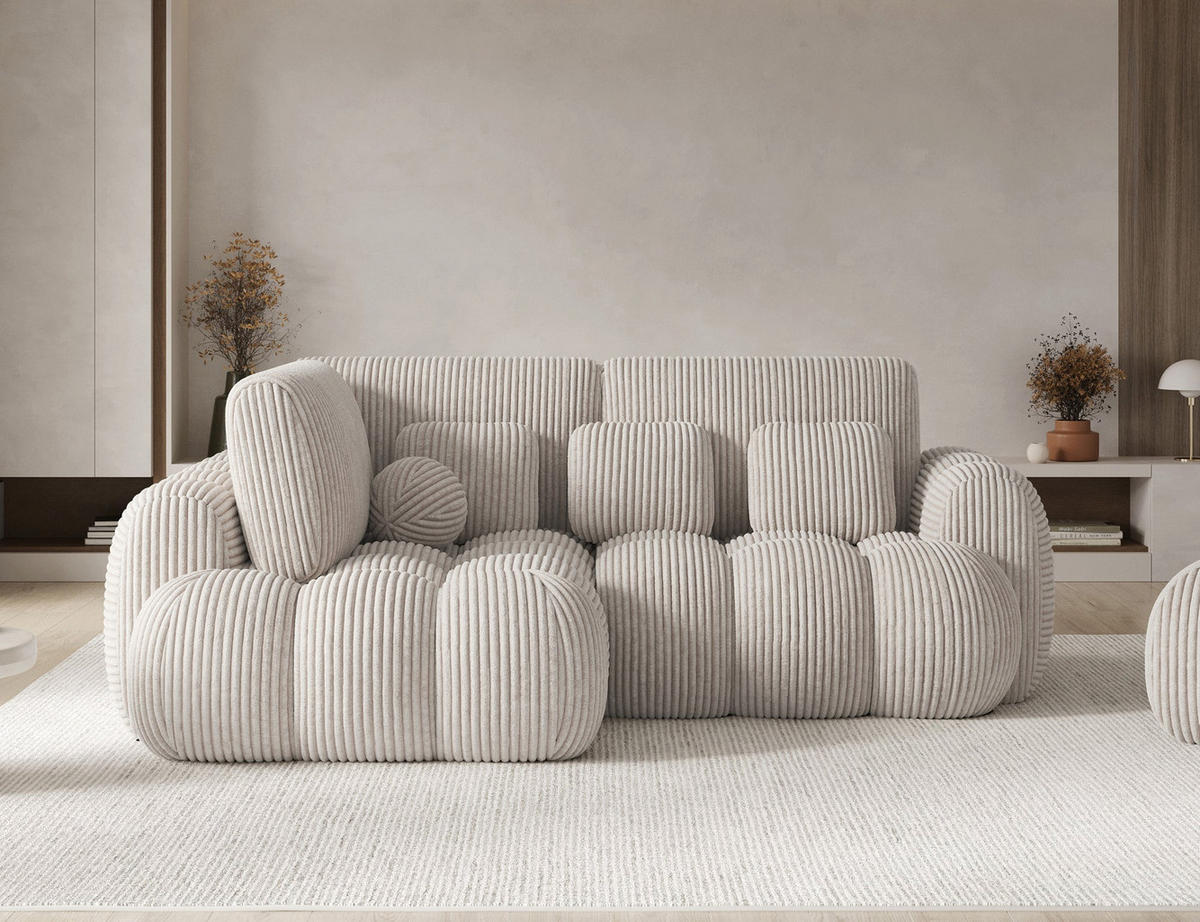 ECKSOFA COZION L-Form mit Schlaffunktion & Bettkasten – Modernes 3-Sitzer Sofa, HR-Kaltschaum, Wellenfederung, 267 × 165 cm - Schwarz/Weiß, Kunststoff (165/267cm) - Wohnideebilder