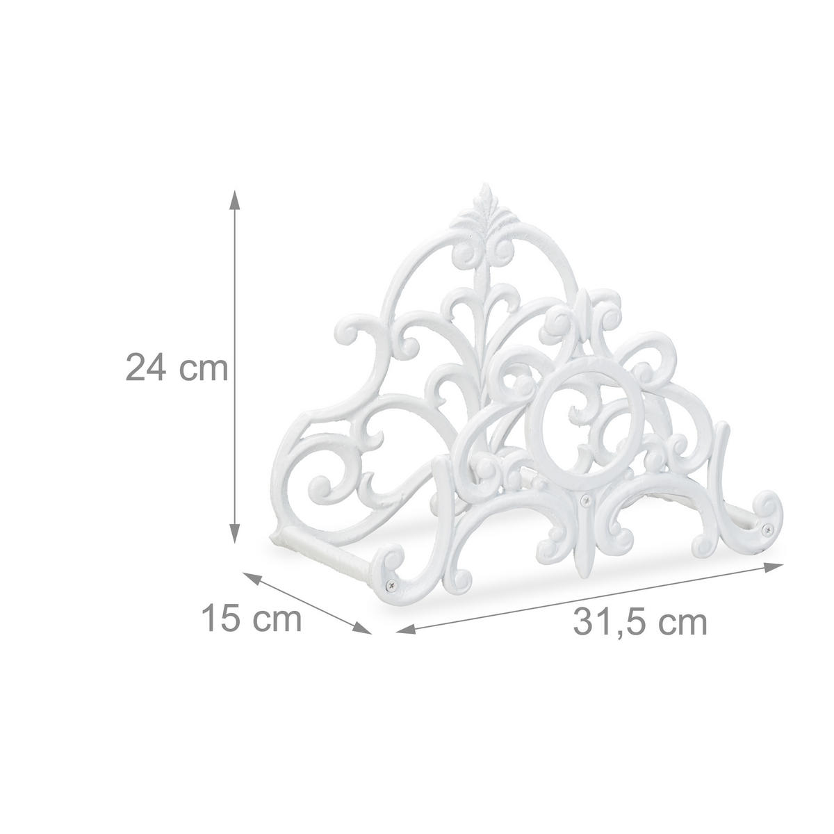 SCHLAUCHHALTER - Weiß, Metall (31.5/24/15cm) - Relaxdays
