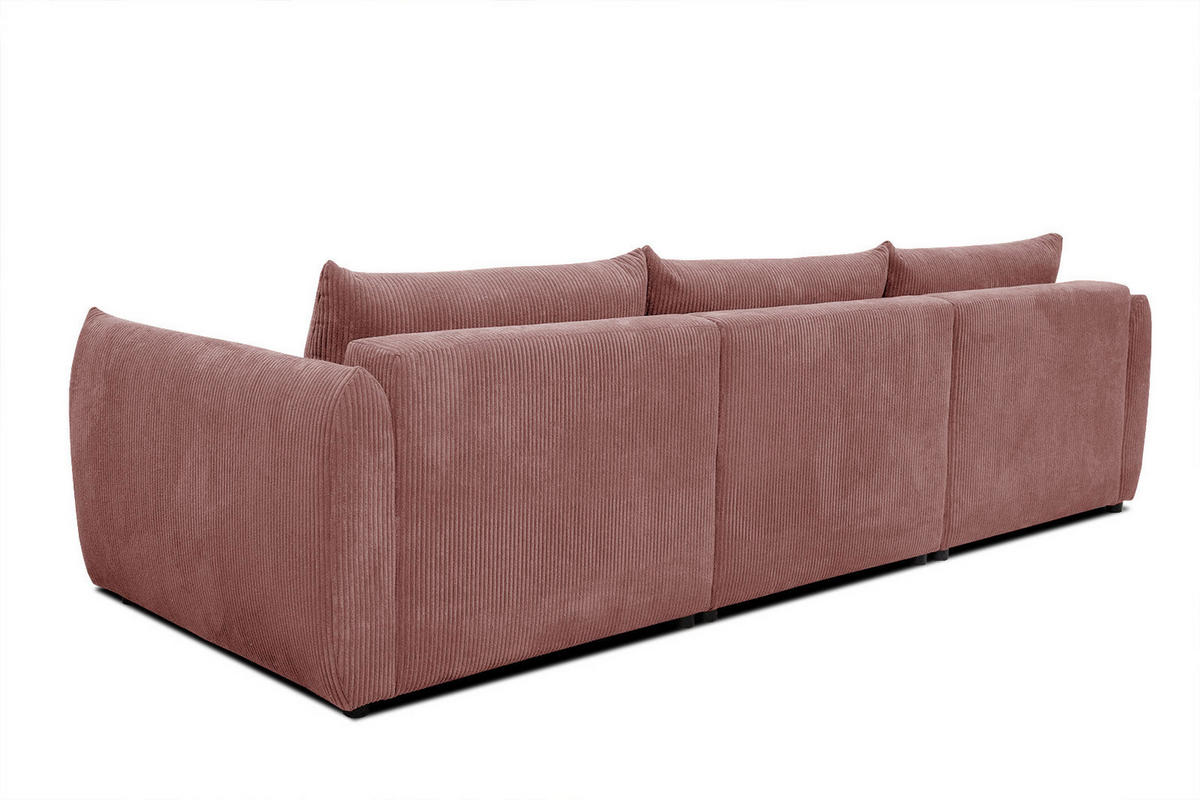 ECKSOFA TAUER 5-Sitzer, altrosa - Schwarz/Altrosa, Holzwerkstoff/Kunststoff (173/294cm) - Courtois Laville