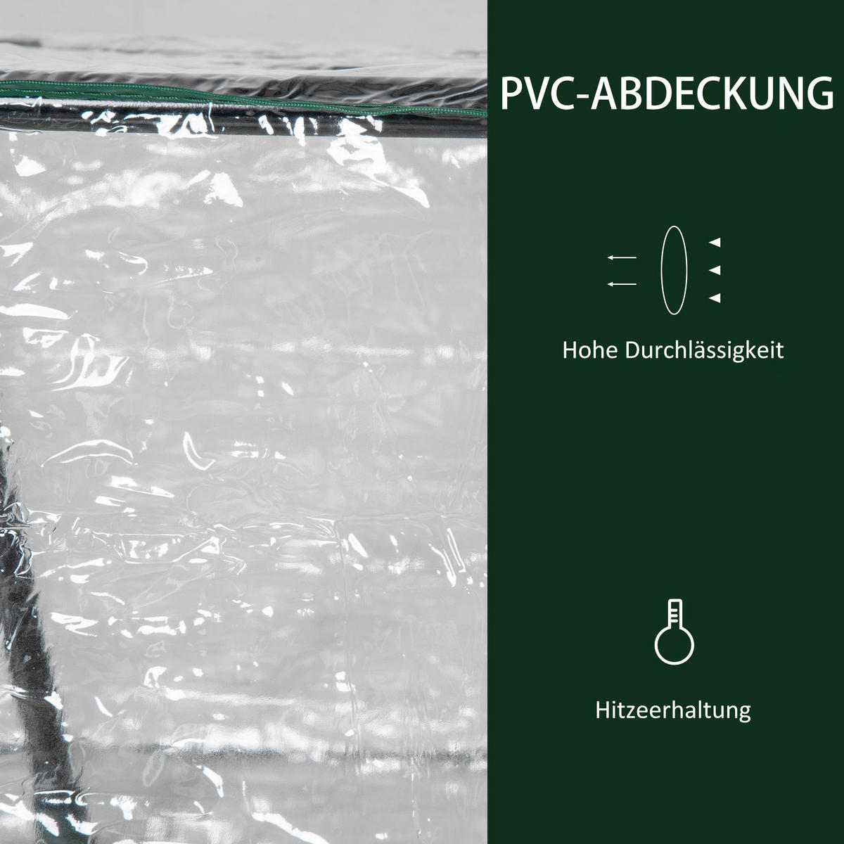 FOLIENGEWÄCHSHAUS, Transparent, PVC, Stahl - Transparent, Kunststoff (60/60/120cm) - Outsunny