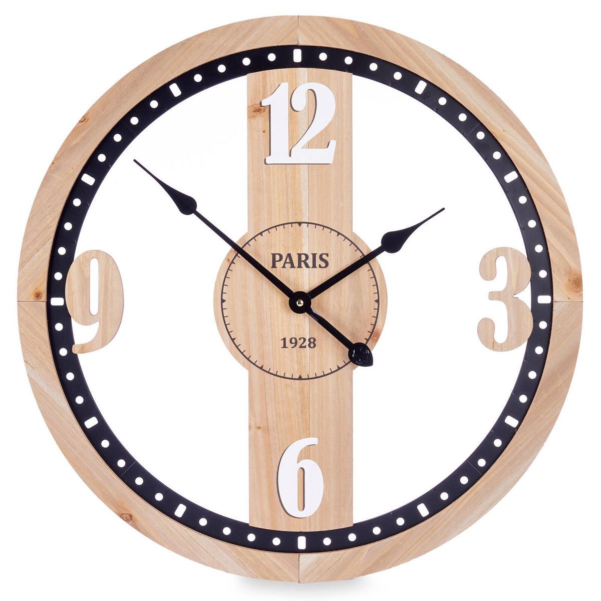 WANDUHR Loft-Stil Paris 1928 60 cm - Braun, Holzwerkstoff (60/60/4.5cm) - Giftdecor