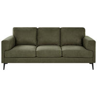 3-SITZER-SOFA Stoff Grün Lousto - Schwarz/Grün, Textil (213/85/65cm) - Beliani