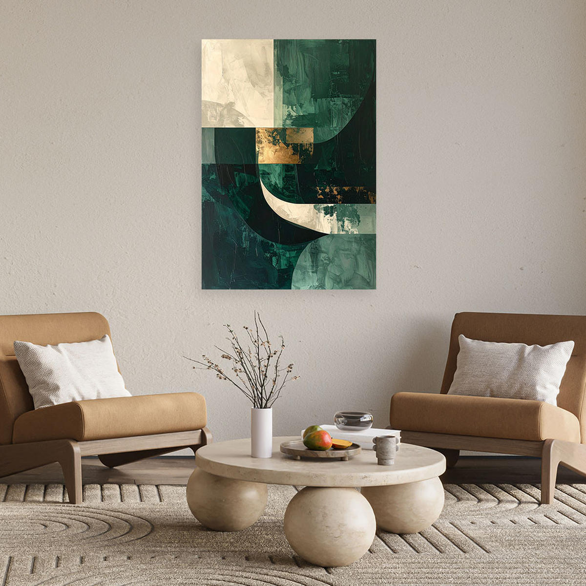 LEINWANDBILD Abstraktion 20x30cm - Grün, Textil (20/30cm) - Feeby